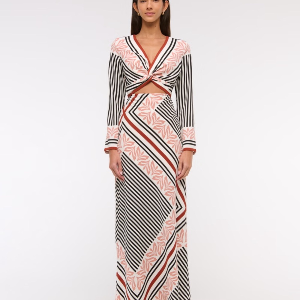 NWOT Elegant Striped Maxi Dress